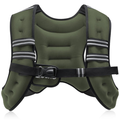 ZELUS Weighted Vest, 6lb/8lb/12lb/16lb/20lb/25lb/30lb Weight Vest with Reflective Stripe for Workout, Strength Training, Running, Fitness, Muscle Building, Weight Loss, Weightlifting