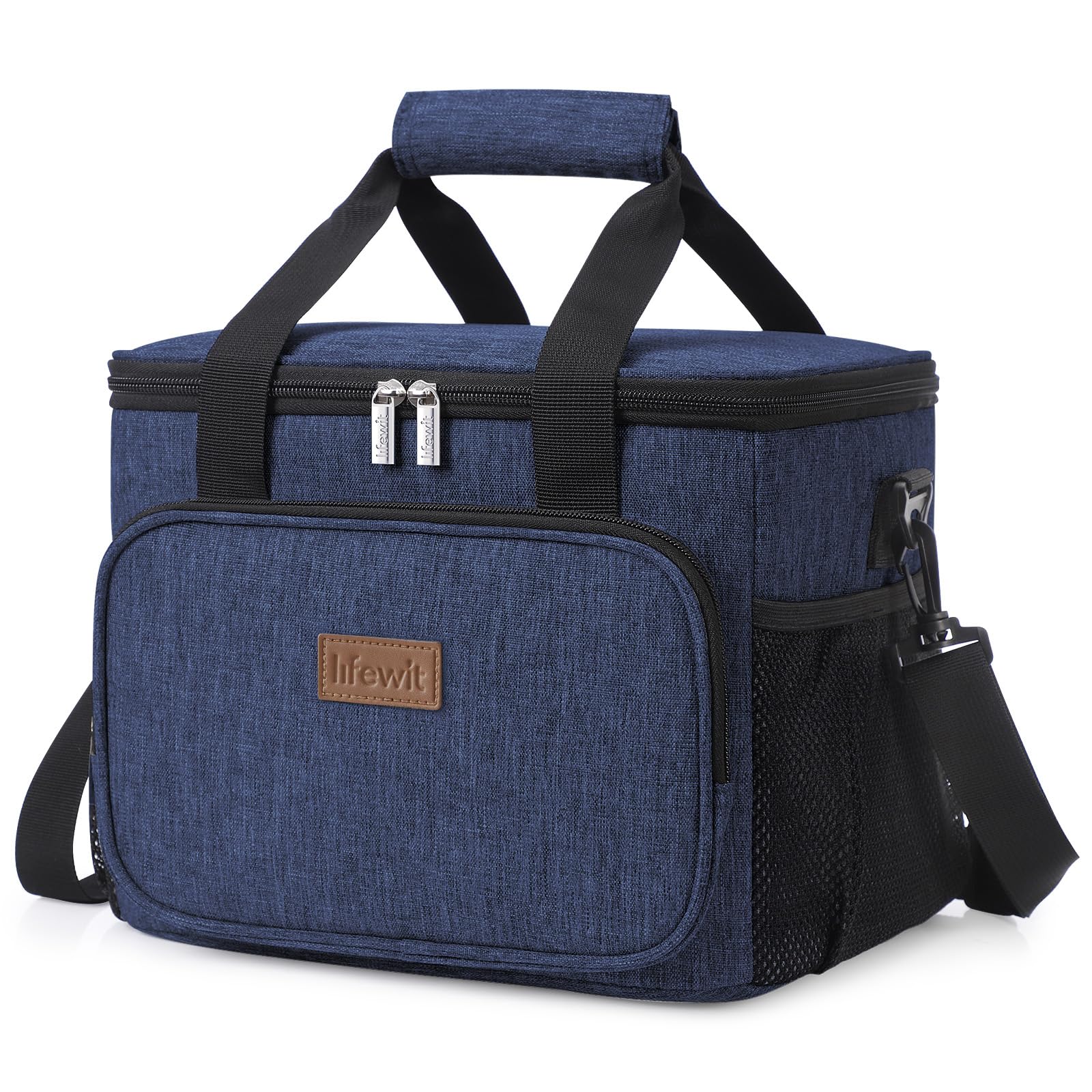 Lifewit Medium Lunch Bag Insulated Lunch Box Soft Cooler Cooling Tote for Adult Men Women, Black 12-Can (9L)
