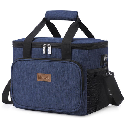Lifewit Medium Lunch Bag Insulated Lunch Box Soft Cooler Cooling Tote for Adult Men Women, Black 12-Can (9L)