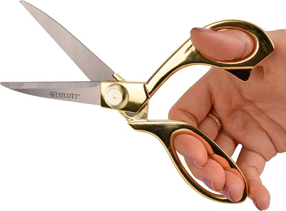 Westcott 17196 8-Inch Stainless Steel Gold Scissors For Office and Home