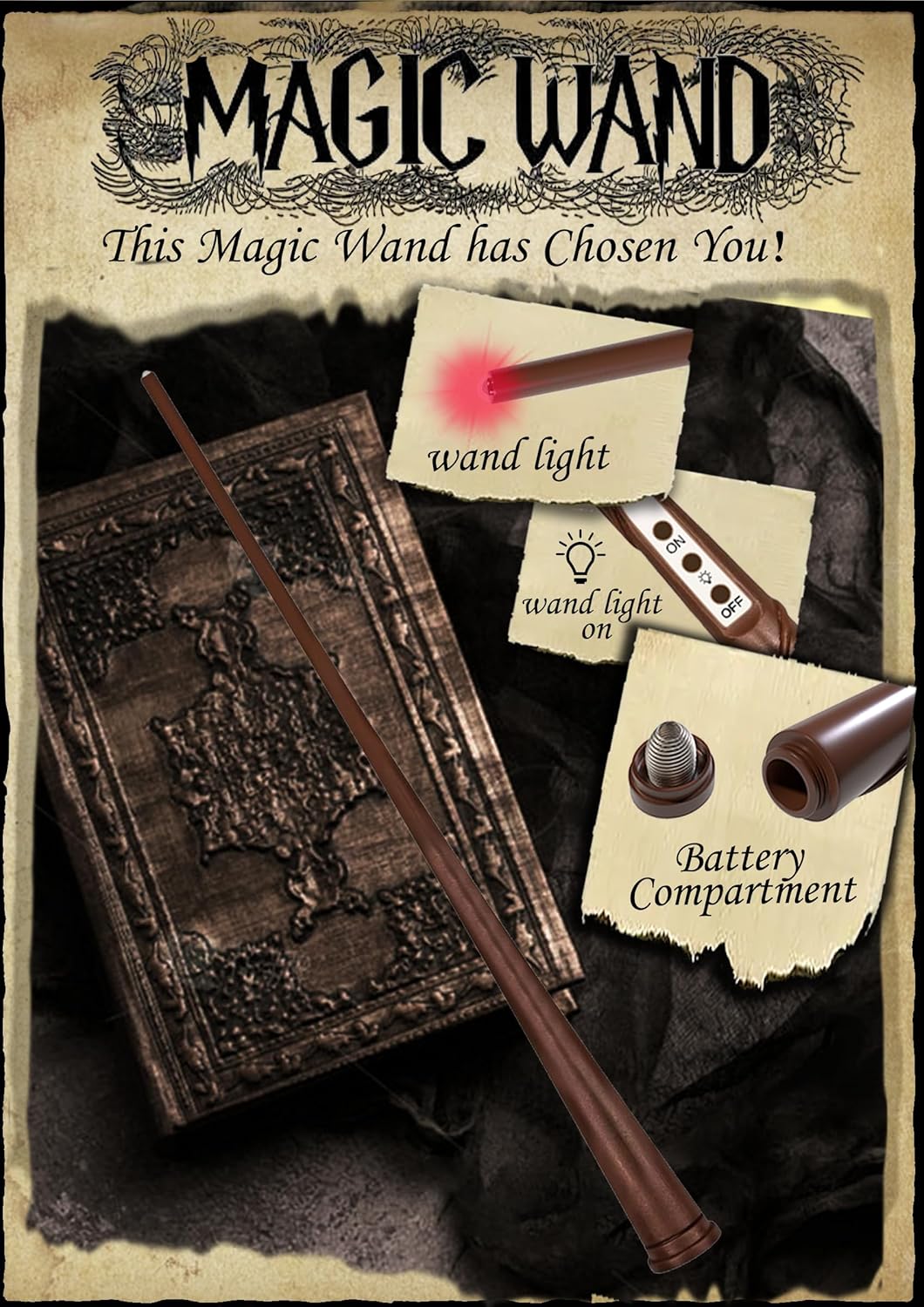 Halloween Decorations, 20 PCs Floating Candles with Wand Magic Hanging Candles, Flickering Warm Light Flameless Floating LED Candle with Wand Remote, Battery Operated Taper Candle Set for Theme Party