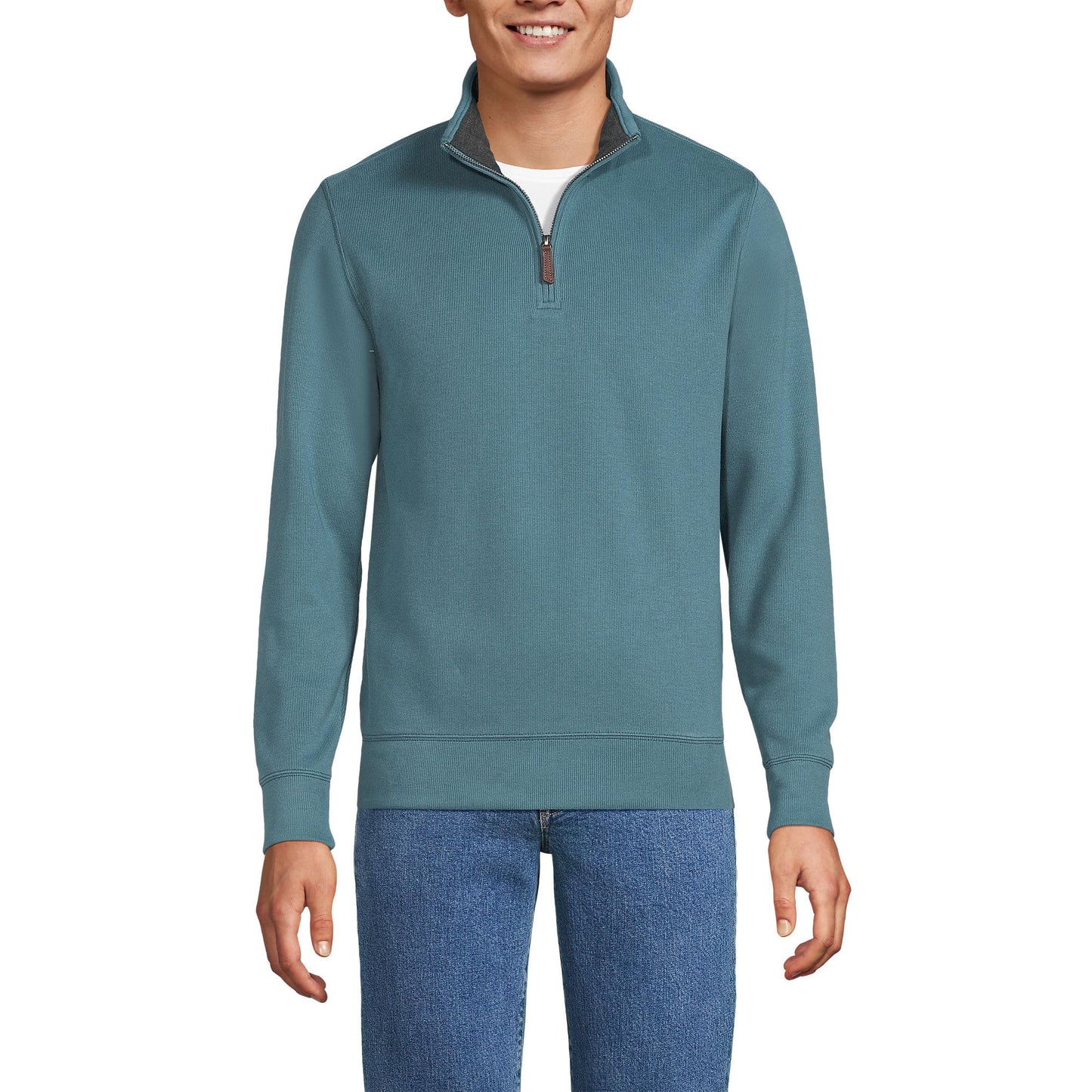 Lands' End Bedford Rib Quarter Zip Sweater
