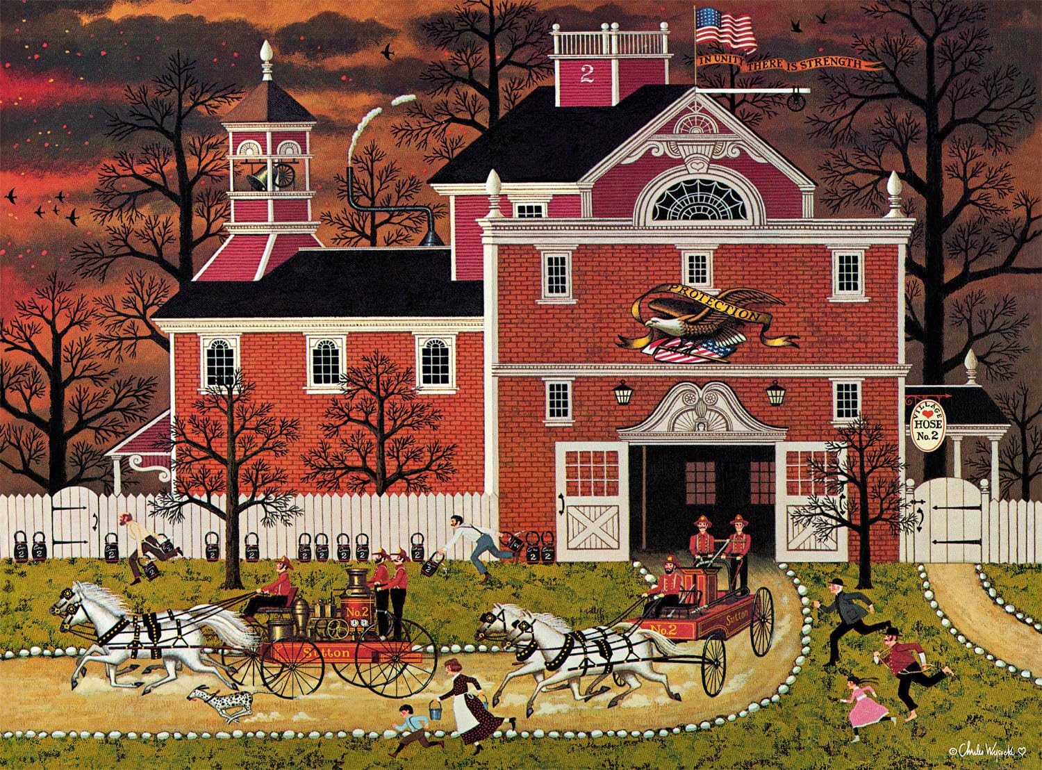 Buffalo Games – Charles Wysocki - Whistle Stop Christmas- 1000 Piece Holiday Jigsaw Puzzle - Festive Puzzles for Adults – Precision-Cut Pieces, Winter Artwork, Hours of Relaxing Fun