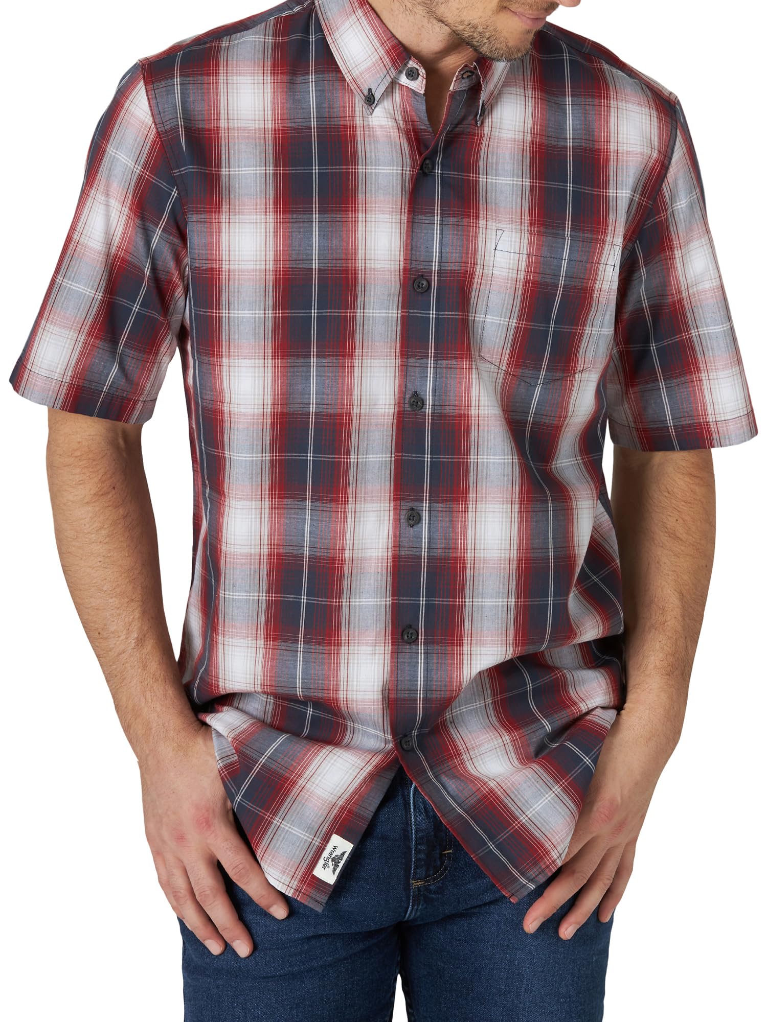 Wrangler Authentics Men's Short Sleeve Classic Plaid Shirt