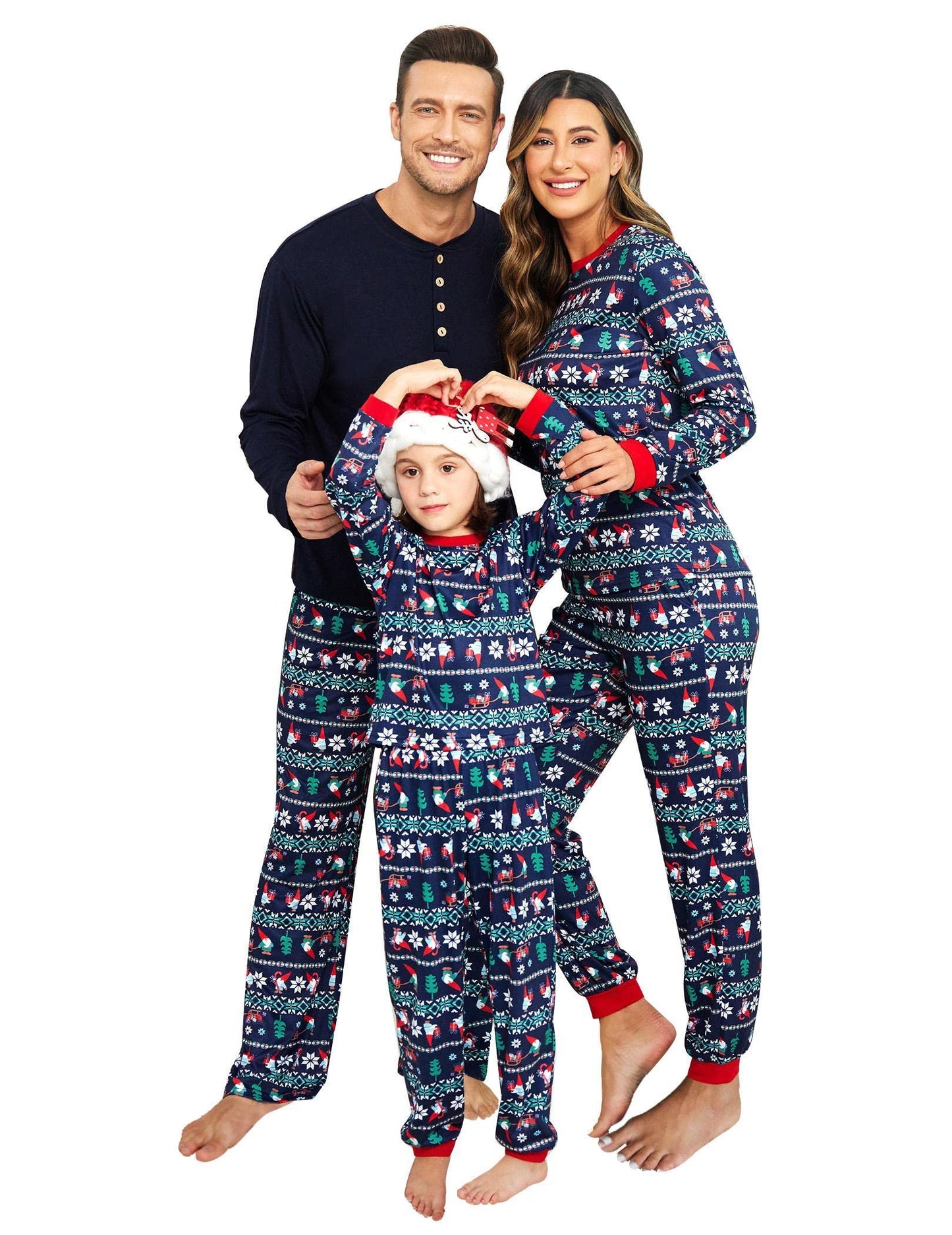 Ekouaer Family Christmas Pajamas Matching Sets Womens Mens Pjs Long Sleeve Sleepwear Holiday Lounge Sets