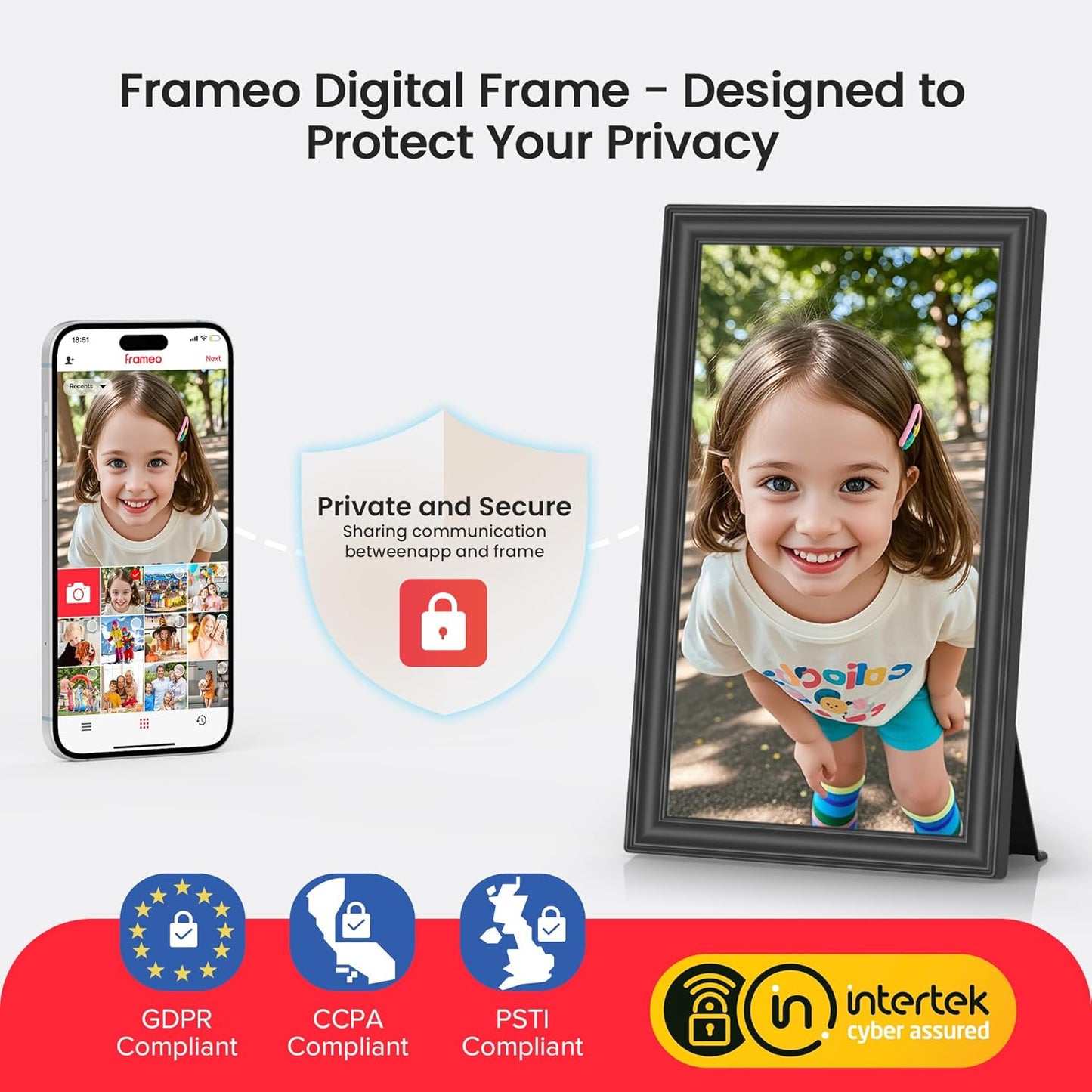 64GB 15.6" Frameo Digital Picture Frame WiFi, Large Electronic Photo Frames 1920 x 1080 IPS FHD Touch Screen, Send Photos from Your Phone from Anywhere, Best Gifts for Parents and Grandparents