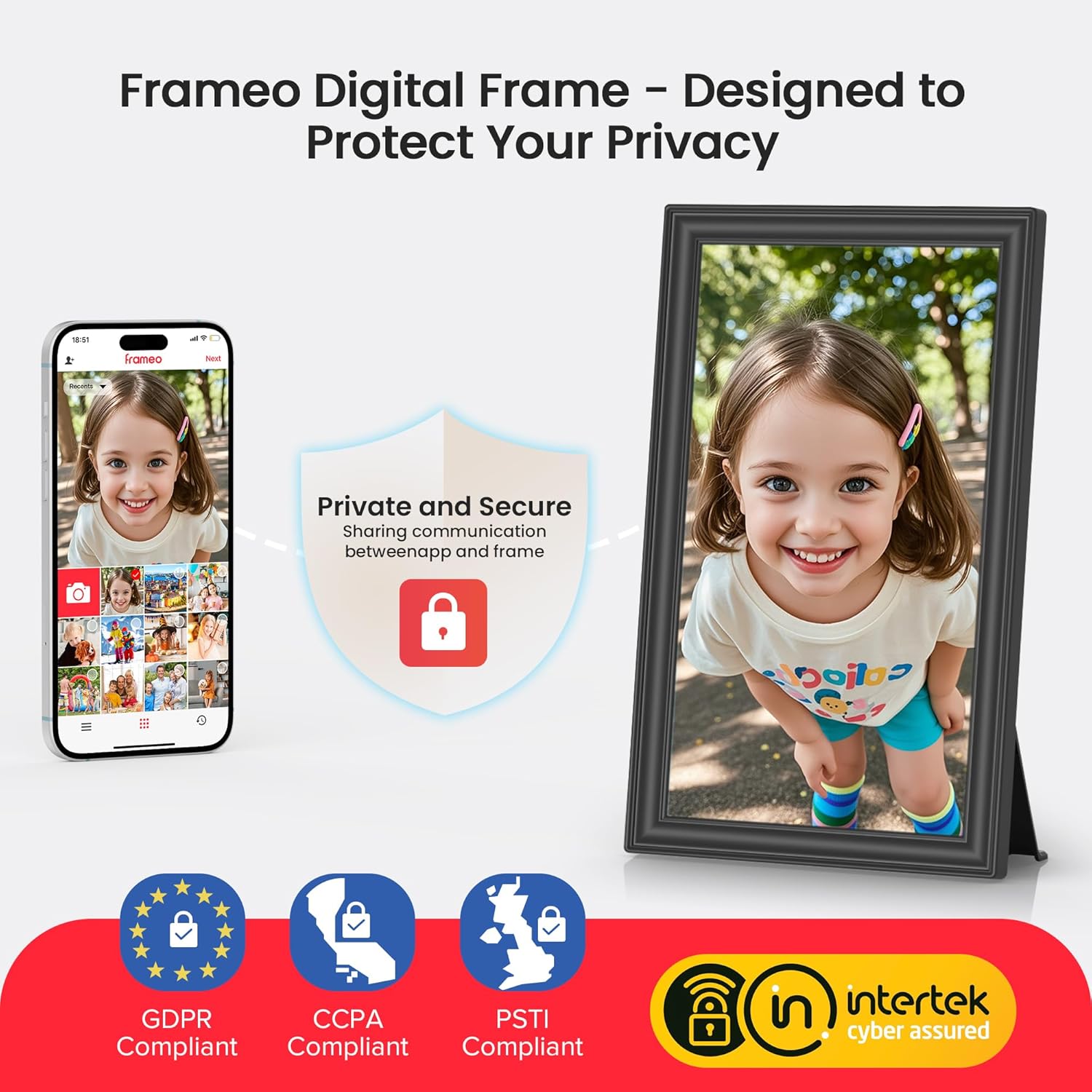 64GB 15.6" Frameo Digital Picture Frame WiFi, Large Electronic Photo Frames 1920 x 1080 IPS FHD Touch Screen, Send Photos from Your Phone from Anywhere, Best Gifts for Parents and Grandparents