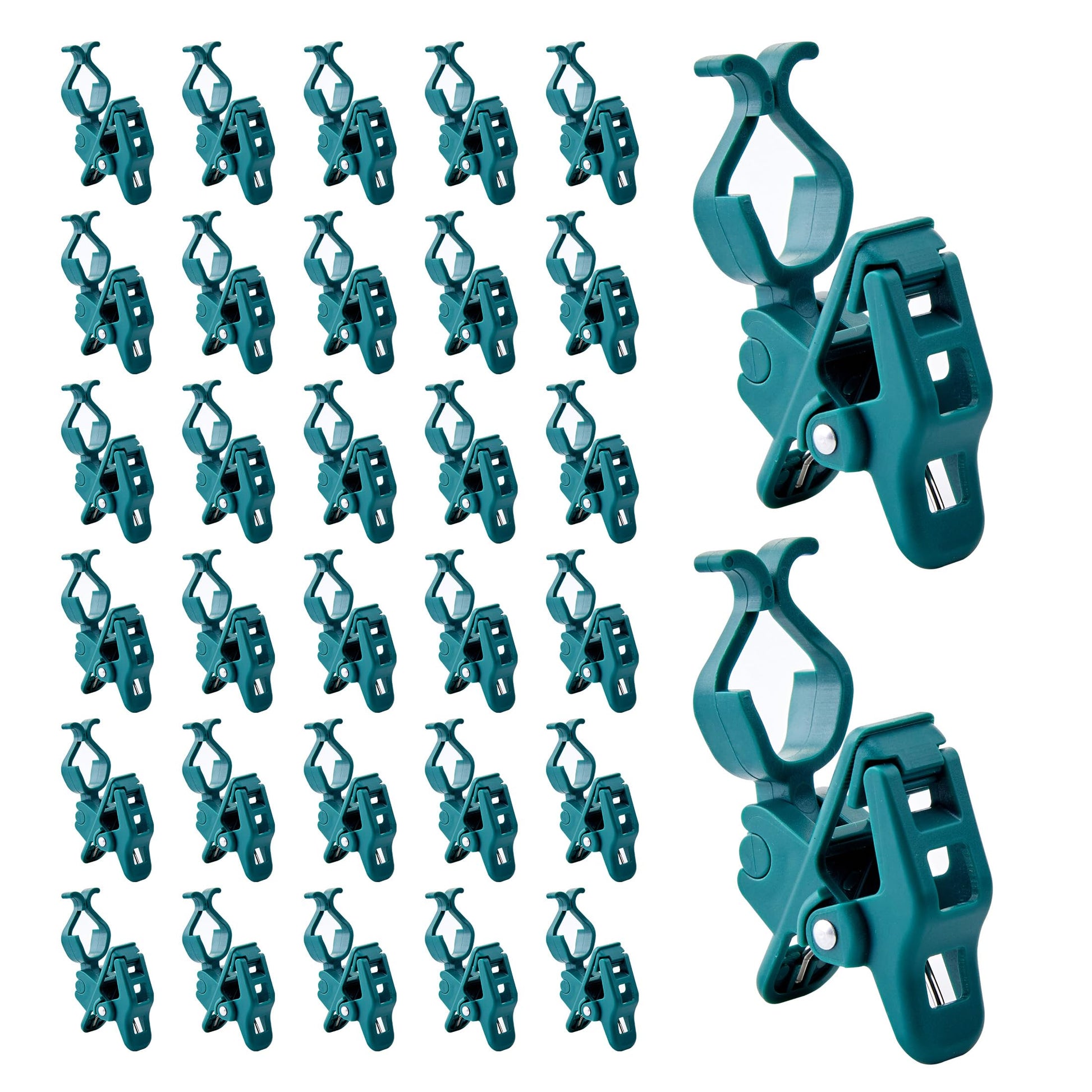 C7 C9 Christmas Lights Universal Spring Clips, 100 Count Quick Spring Clips for Holiday Light Decorations, Shatterproof Shingle and Gutter Clips for E12 E17, Metal Surface Roof Fence Railing Gates