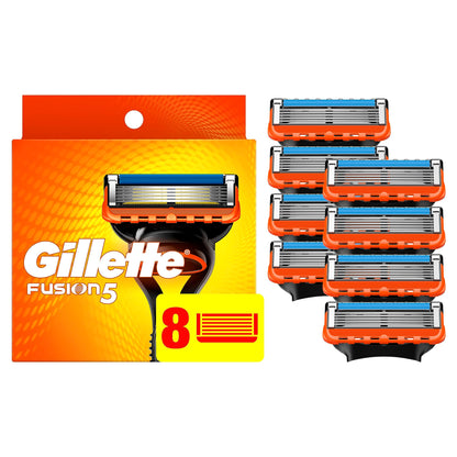 Gillette Fusion5 Razor Refills for Men, 5 Bladed Razor, with Precision Trimmer and Lubrastrip for a Close Shave, 12 Razor Blade Refills