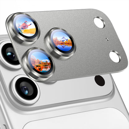 Uyiton Compatible with iPhone 17 Pro Max Camera Lens Protector - [Not Easy to Break][Strong Adsorption][Case-Friendly] Metal Tempered Glass Rear Camera Screen Cover - Deep Blue