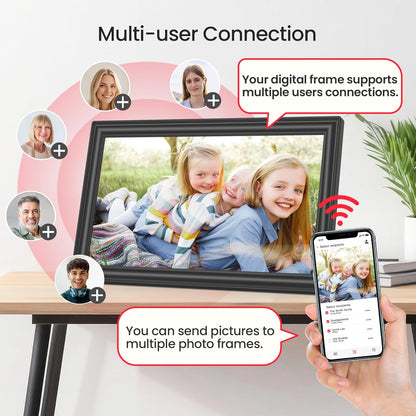 64GB 15.6" Frameo Digital Picture Frame WiFi, Large Electronic Photo Frames 1920 x 1080 IPS FHD Touch Screen, Send Photos from Your Phone from Anywhere, Best Gifts for Parents and Grandparents