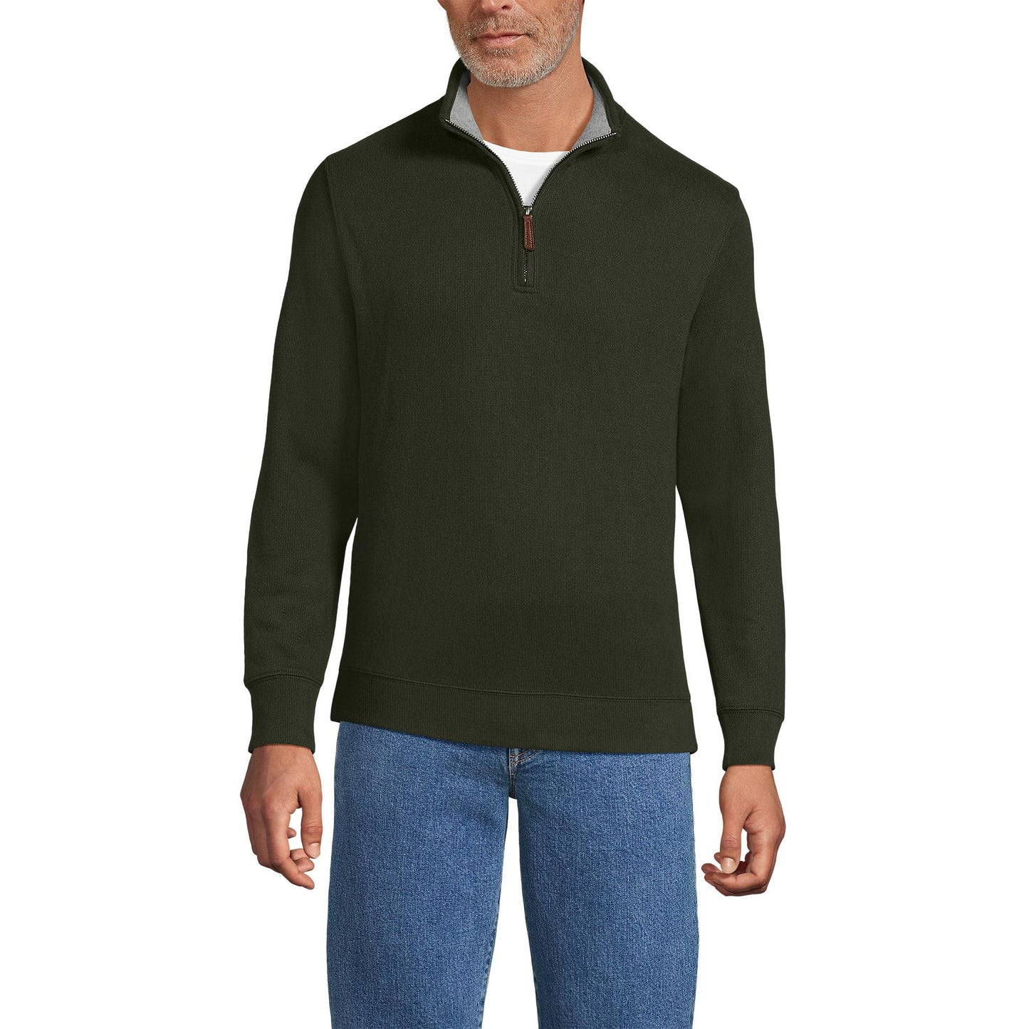 Lands' End Bedford Rib Quarter Zip Sweater