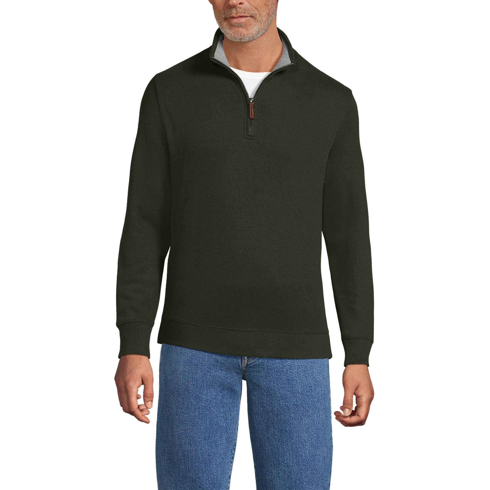 Lands' End Bedford Rib Quarter Zip Sweater