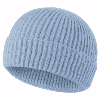 ROYBENS Swag Wool Knit Cuff Short Fisherman Beanie for Men Women, Winter Warm Hats
