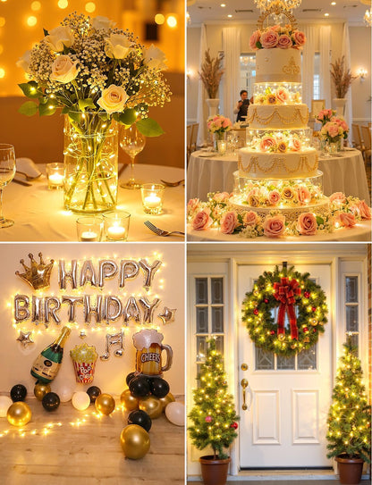 Brightown 14 Pack LED Fairy Lights Battery Operated String Lights, 7ft 20LED Waterproof Silver Wire String Lights, Firefly Starry Moon Lights for Mason Jars DIY Christmas Wedding Party Bedroom