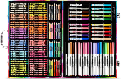 Crayola Inspiration Art Case Coloring Set - Tie-Dye (140ct), Art Supplies Set For Kids, Drawing Kit, Travel Gift for Girls & Boys, Ages 5+ [Amazon Exclusive]