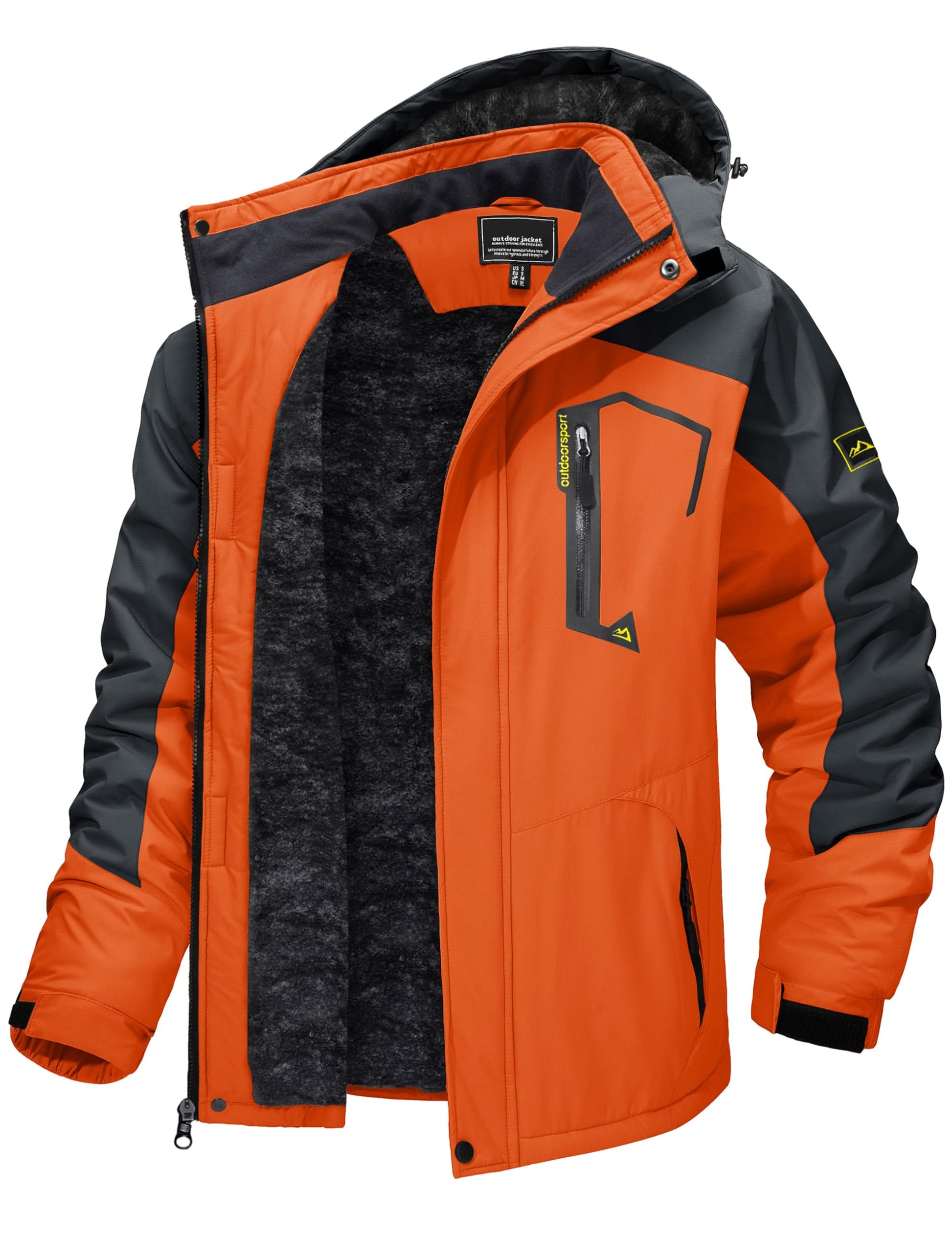 TACVASEN Men's Winter Skiing Jackets Water Resistant Fleece Coats Insulated Thermal Snowboard Jacket Parka Raincoat with Hood