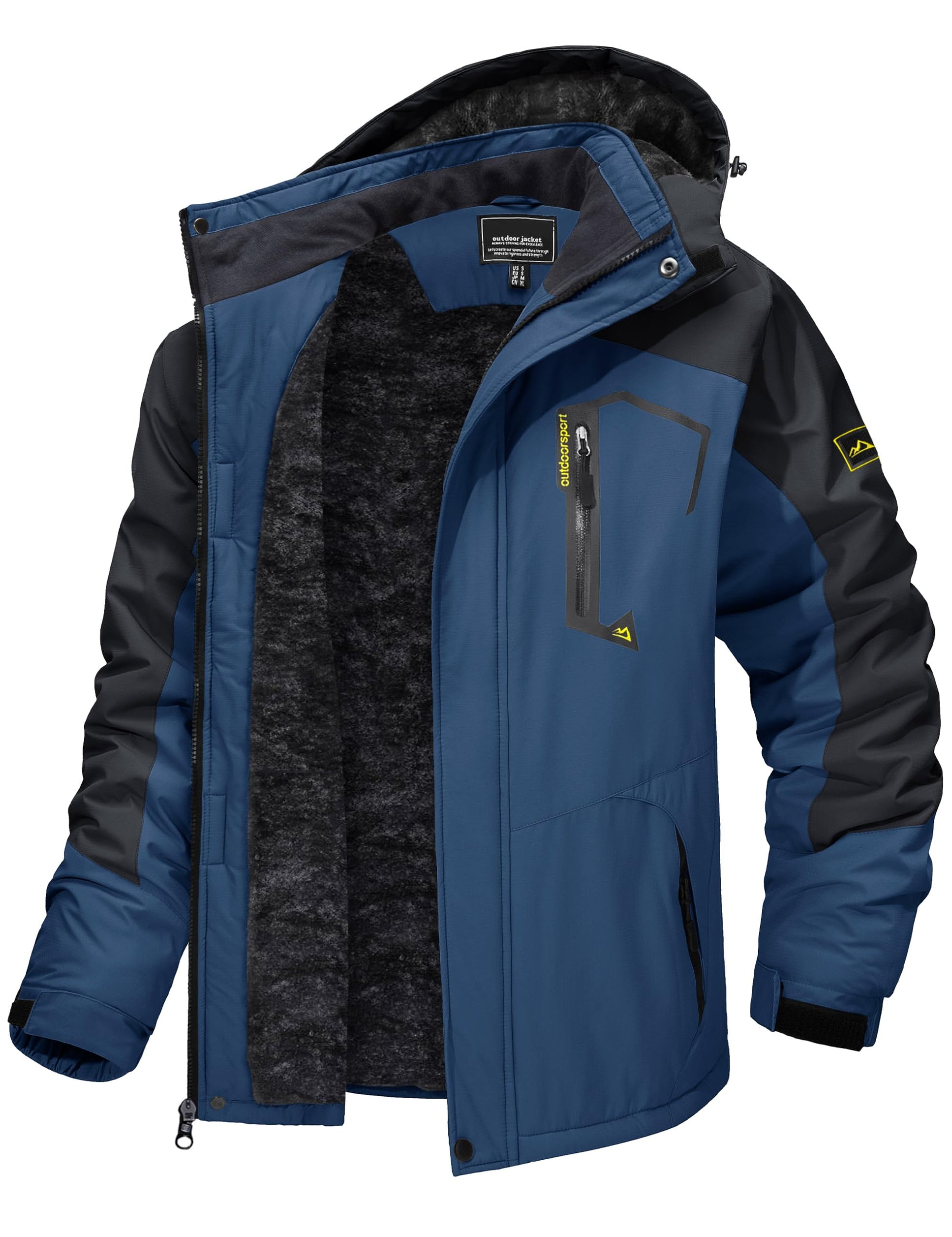 TACVASEN Men's Winter Skiing Jackets Water Resistant Fleece Coats Insulated Thermal Snowboard Jacket Parka Raincoat with Hood