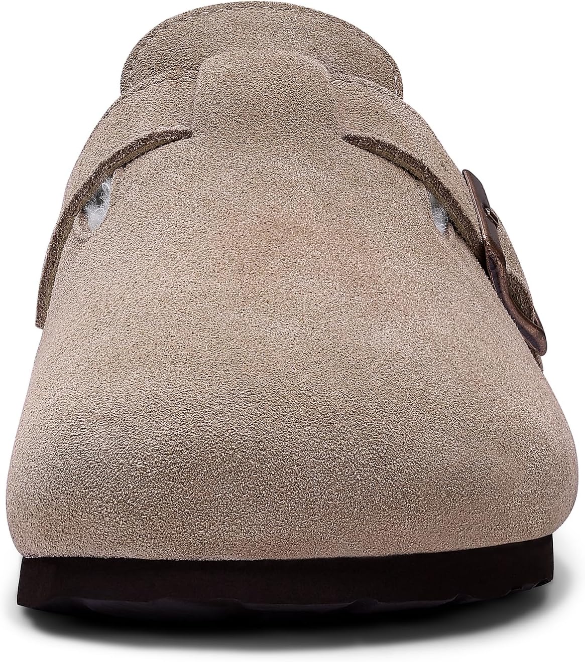 KIDMI Women's Fur Lined Suede Clogs Fuzzy Cork Footbed Mules Slip On Winter Potato Shoes