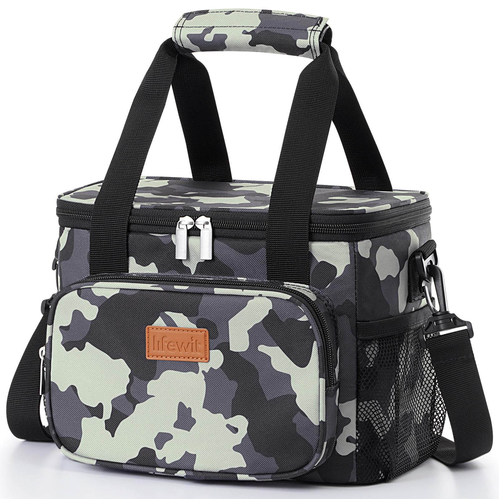 Lifewit Medium Lunch Bag Insulated Lunch Box Soft Cooler Cooling Tote for Adult Men Women, Black 12-Can (9L)