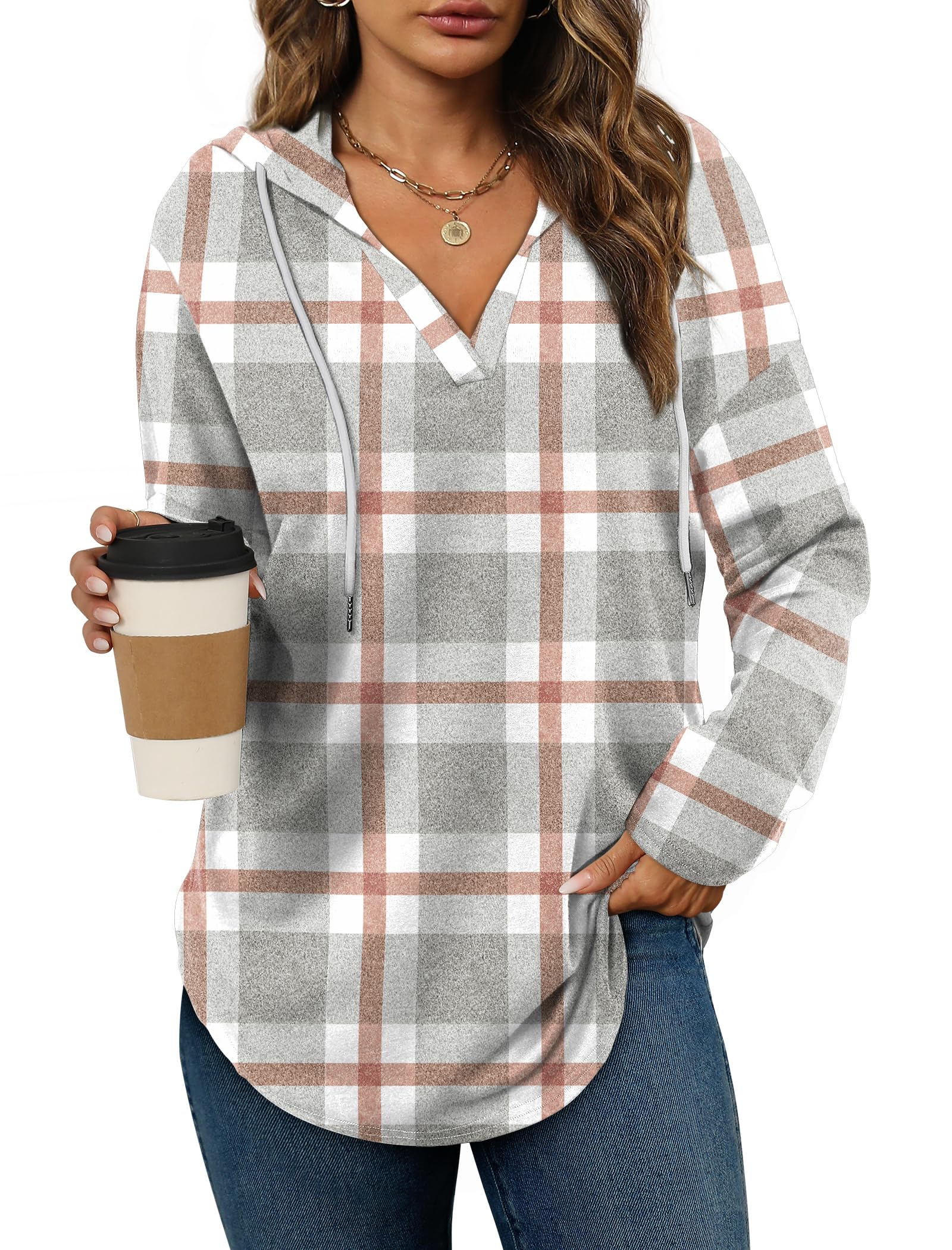 Bofell Womens Fashion Tops Hoodies for Women Pullover Oversized Sweatshirts Long SLeeve Shirts Loose Fit