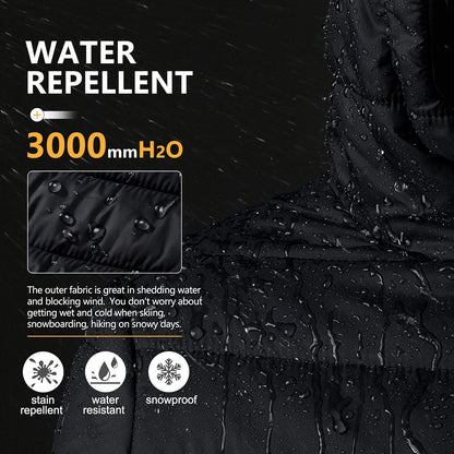 Outdoor Ventures Women's Packable Lightweight Full-Zip Puffer Jacket with Hood Quilted Winter Coat