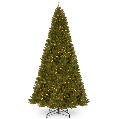 National Tree Company 4.5 ft Pre-Lit North Valley Spruce Artificial Christmas Tree, 200 Clear Lights, 398 Tips, Includes Stand, Green