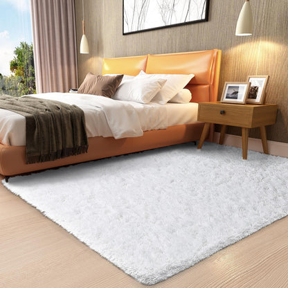 Ophanie Area Rugs for Bedroom Living Room, Grey Fluffy Fuzzy Shag Shaggy Soft Plush Carpet, 4x6 Indoor Floor Gray Rug for Kids Home Dorm Decor Aesthetic