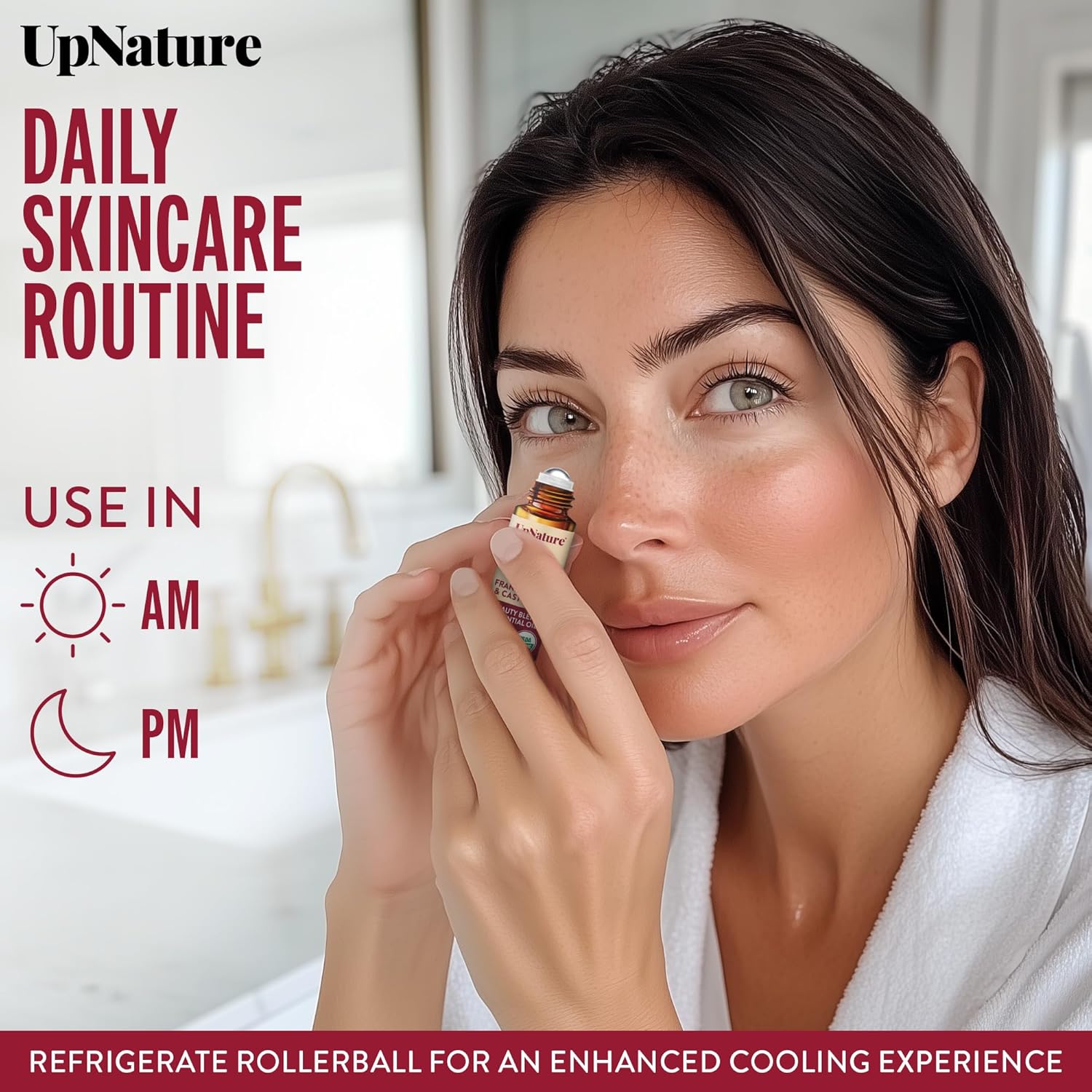 UpNature Organic Castor Oil and Frankincense Roll On – 100% Pure Hexane Free Castor Oil & Frankincense Under Eye Roller for Face - Wrinkles Dark Circles Beauty Rollerball