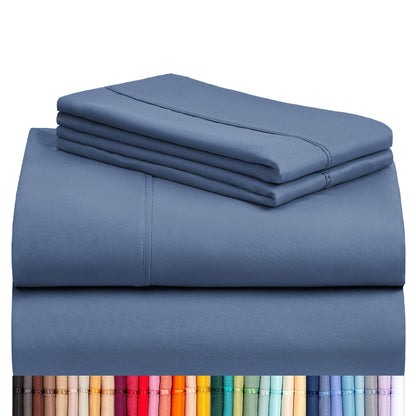 LuxClub 4 PC Queen Sheet Set, Breathable Luxury Bed Sheets, Deep Pockets Wrinkle Free Cooling Sheets Machine Washable Hotel Bedding Silky Soft - Teal Queen