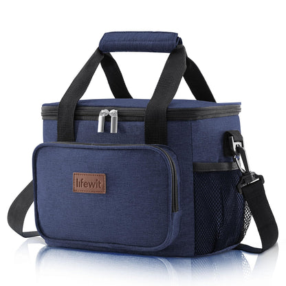 Lifewit Medium Lunch Bag Insulated Lunch Box Soft Cooler Cooling Tote for Adult Men Women, Black 12-Can (9L)