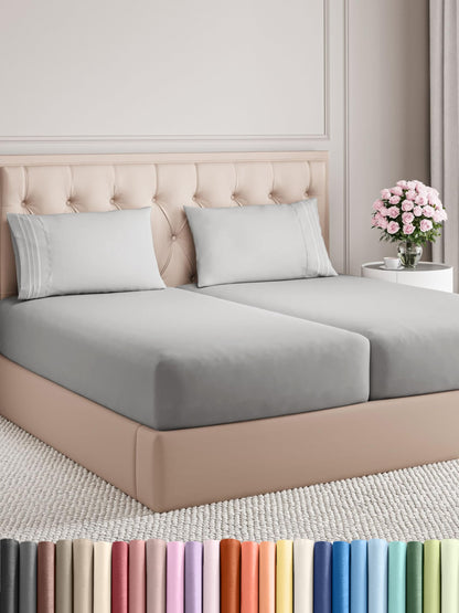 Queen Size 4 Piece Sheet Set - Comfy Breathable & Cooling Bed Sheets Set - Hotel Luxury Bedding for Women, Men, Kids, Teens, Boys & Girls - Deep Pockets, Ultra-Soft, Wrinkle Free - Oeko-Tex - Black
