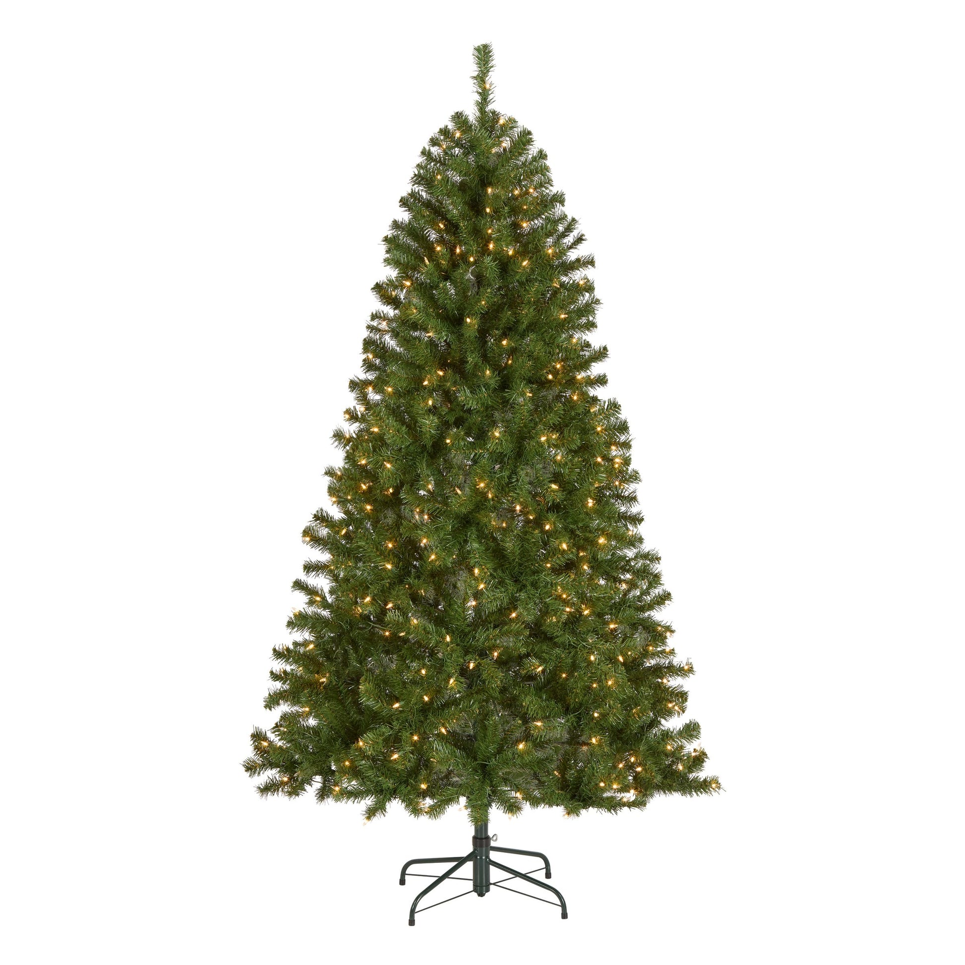 National Tree Company 4.5 ft Pre-Lit North Valley Spruce Artificial Christmas Tree, 200 Clear Lights, 398 Tips, Includes Stand, Green