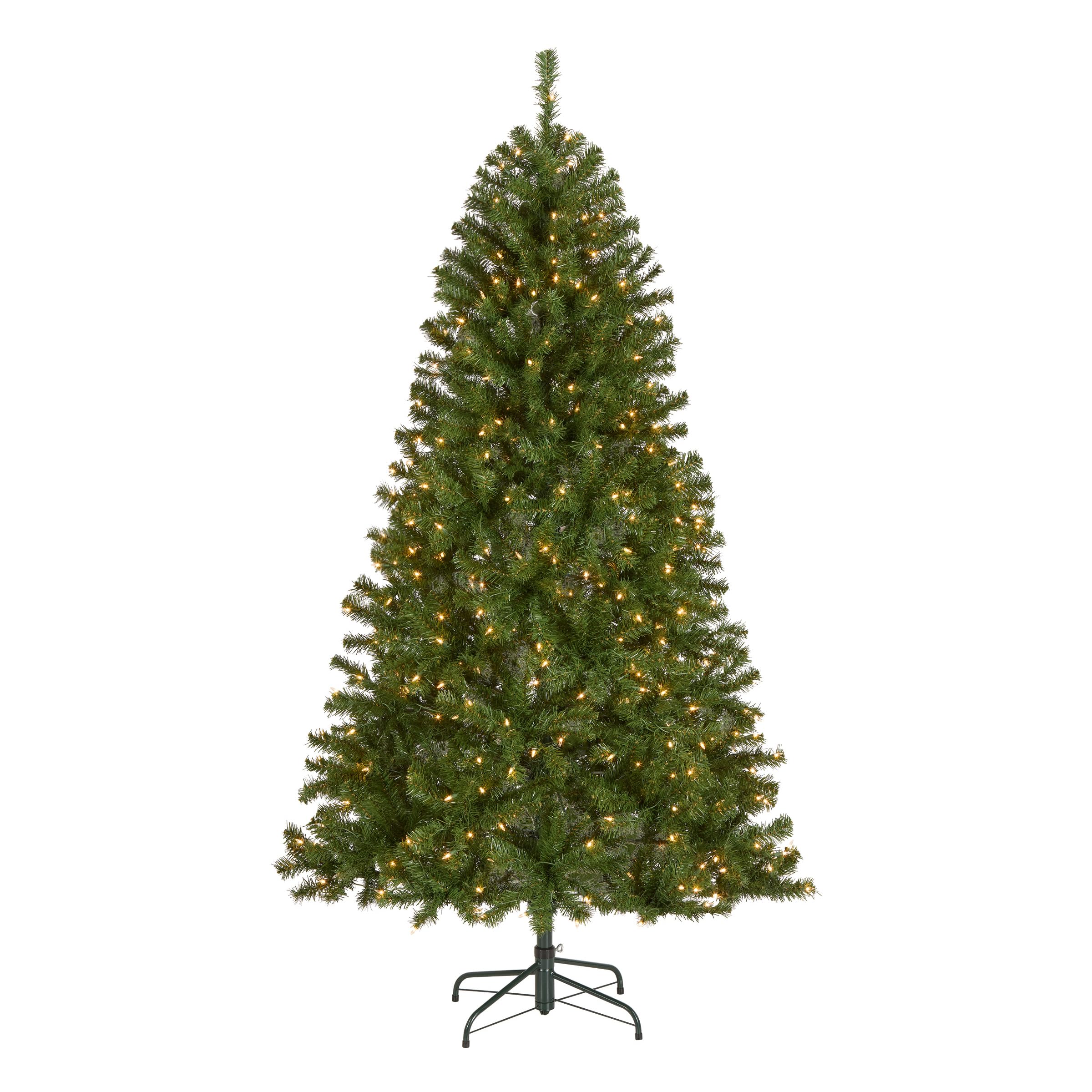 National Tree Company 4.5 ft Pre-Lit North Valley Spruce Artificial Christmas Tree, 200 Clear Lights, 398 Tips, Includes Stand, Green