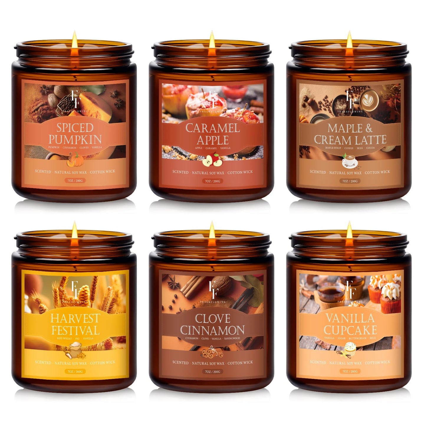 Christmas Candles Set, Scented Candles for Home, 4 Pack Holiday Natural Soy Candles, Christmas Gifts for Women Men, Festival Fragrance of Balsam Cedar/Cookies/Mulled Cider/Cinnamon