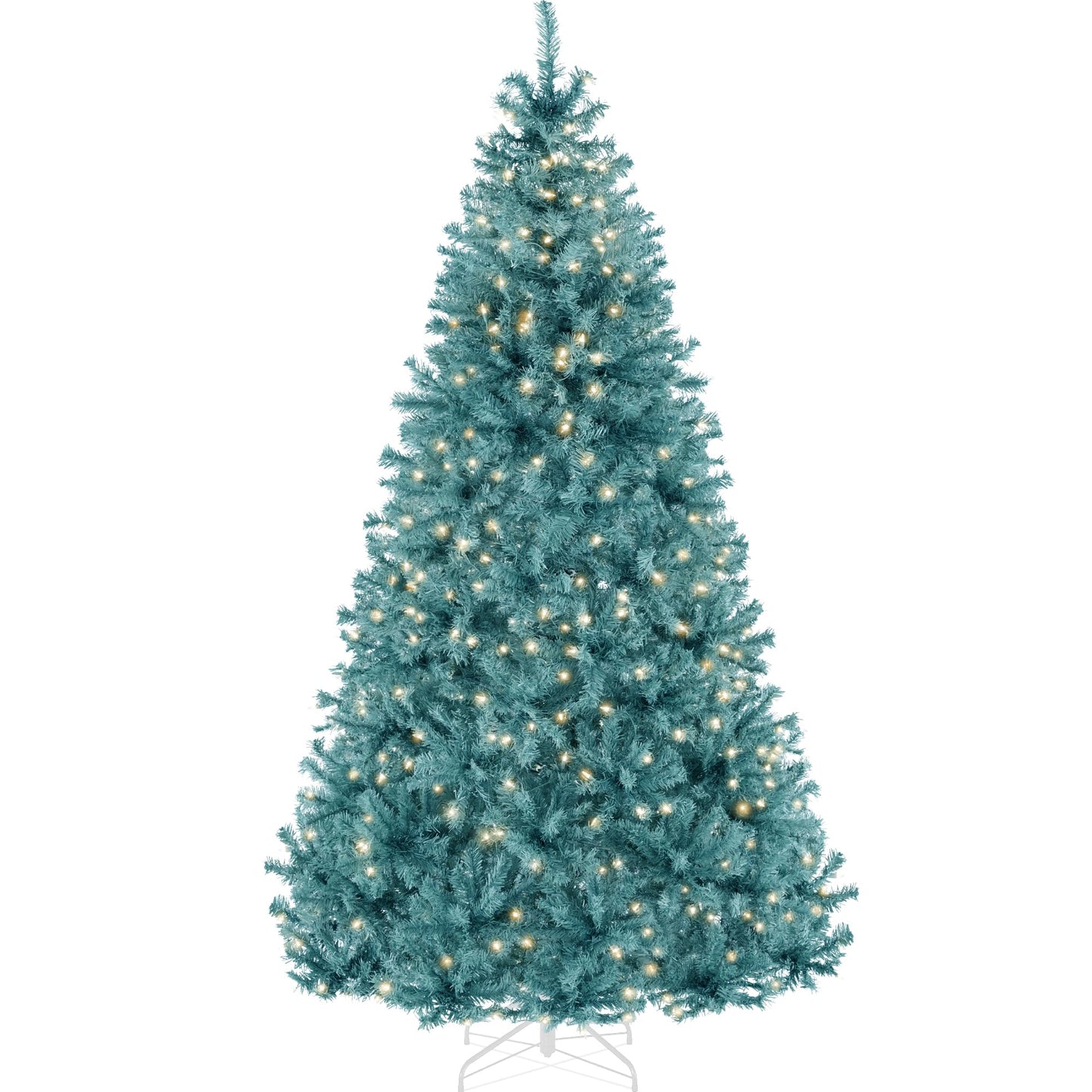 Best Choice Products 6ft Pre-Lit Baby Blue Christmas Tree, Full Artificial Holiday Decoration w/ 947 Branch Tips, 250 Lights, Foldable Base