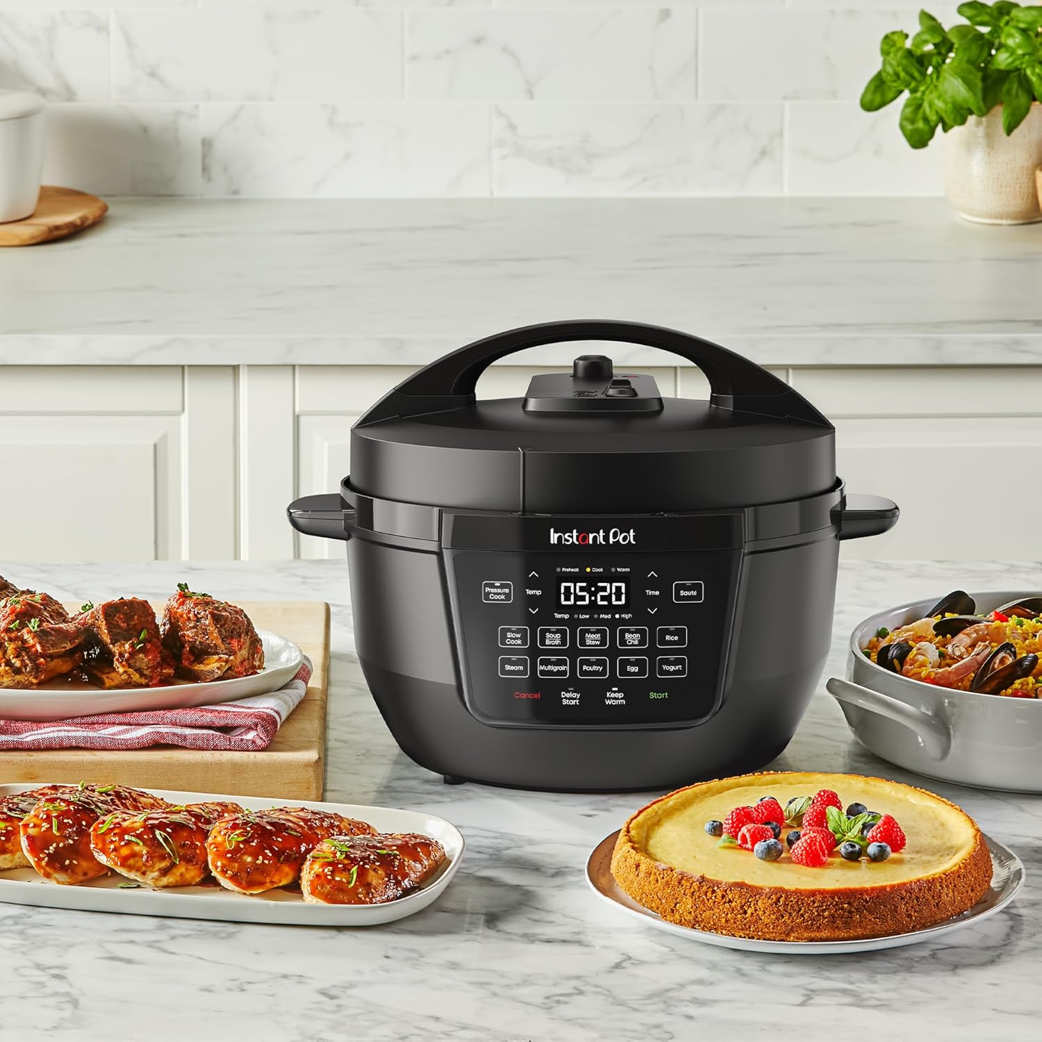 Instant Pot 7.5QT RIO Wide, 7-in-1 Electric Multi-Cooker, Pressure Cooker, Slow Cook, Rice, Steamer, Sauté, Yogurt & Warmer, Wide Base, Large Searing Base, WhisperQuiet Steam Release