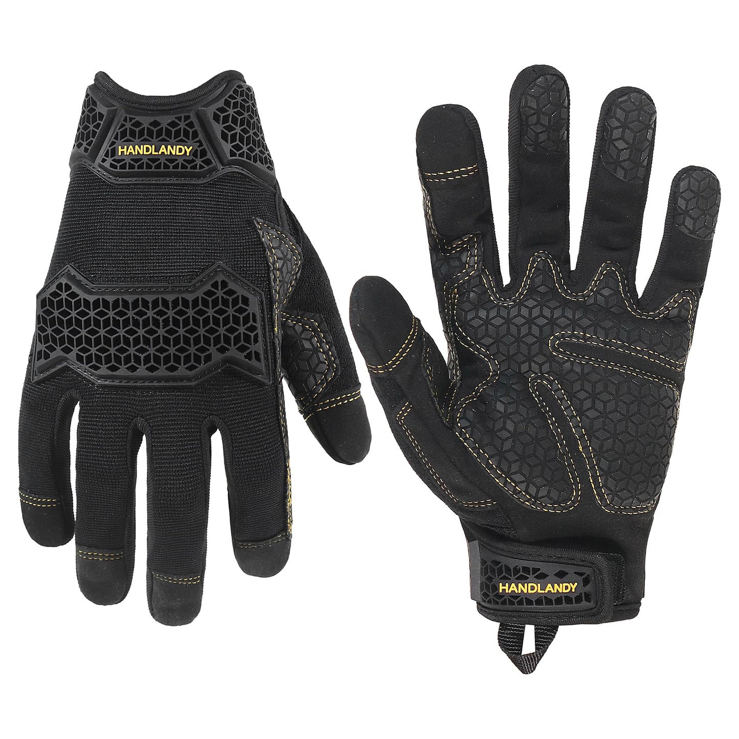 HANDLANDY Work Gloves for Men & Women, Utility Mechanic Working Gloves Touch Screen, Flexible Yard Work Gloves