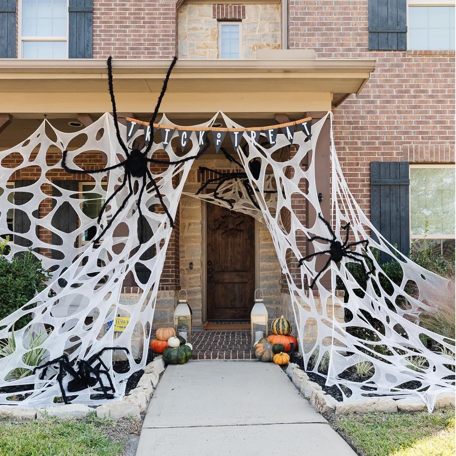Beef Netting Halloween Spider Webs Decorations,500sqft Stretchy Beef Netting for Halloween Decor, Spooky Spider Web for Haunted House,Decorations Spider Webs Outdoor