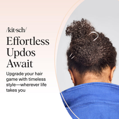 Kitsch Metal French Hair Pin for Women - Elegant Hair Accessories, Ideal for Buns & French Twist, Designed for a Secure, Comfortable Fit | Ideal Gifts for Women - Hematite