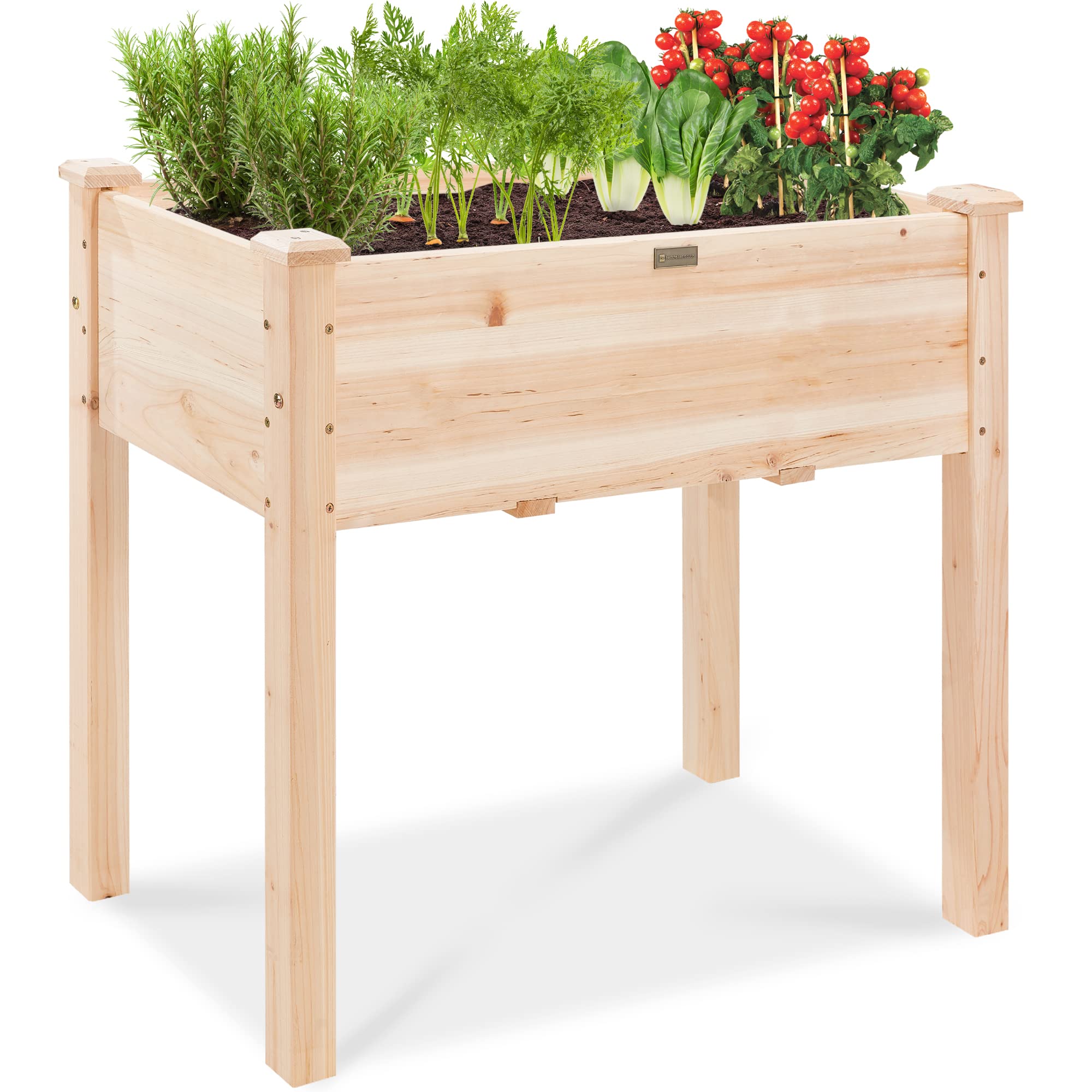 Best Choice Products 72x24x30in Raised Garden Bed, Elevated Wood Planter Box Stand for Backyard, Patio, Balcony w/Divider Panel, 6 Legs, 300lb Capacity - Acorn Brown