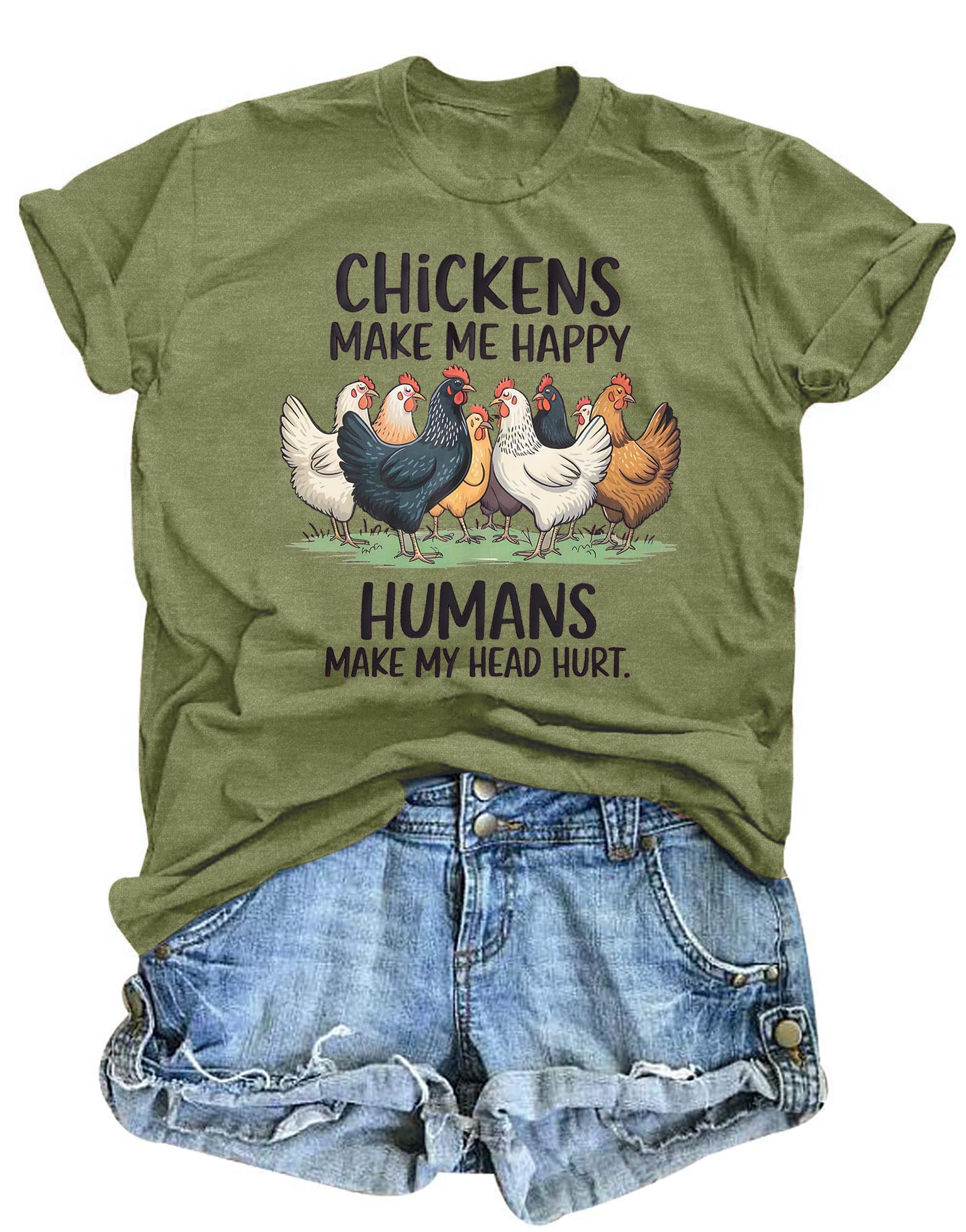 Christmas Chicken Shirt Women: Chicken Mom Tshirt Chicken Lover Cute Animal Graphic Tee Country Farm Holiday Tops