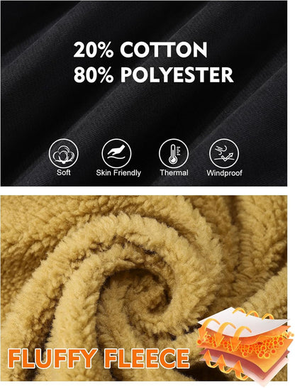 Flygo Men's Winter Jackets Sherpa Lined Fleece Trucker Jacket Thick Warm Lapel Work Cargo Coat Outerwear