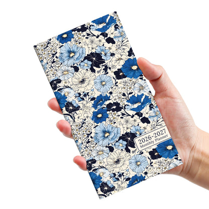 Pocket Calendar 2026-2027 for Purse, Two Year Monthly Planner Pocket Size, Jan 2026 to Dec 2027 Monthly Planner Small Size (6.5" x 3.5") - Wildflowers
