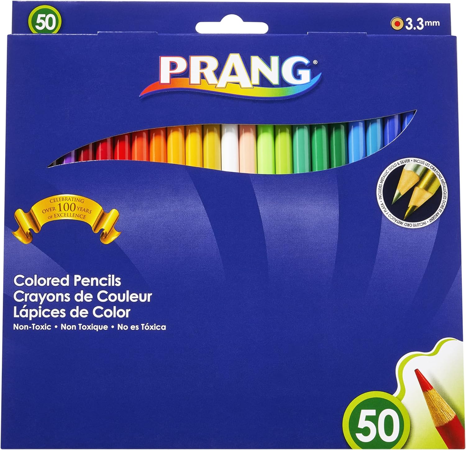 Prang Colored Pencil Sets, 3.3 Mm, 2b (#1), Assorted Lead/barrel Colors, 50/pack