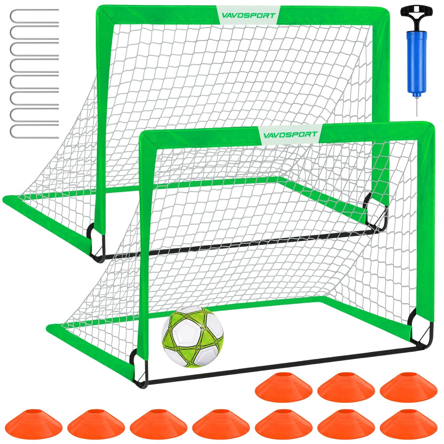 Kids Soccer Goals for Backyard Set - 2 of 4' x 3' Portable Soccer Goal Training Equipment, Pop Up Toddler Soccer Net with Soccer Ball, Soccer Set for Kids and Youth Games, Sports
