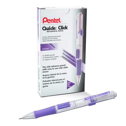 Pentel Quick Click Mechanical Pencil, (0.7mm), Medium, Gray Barrel, Box of 12 Pencils (PD217N)