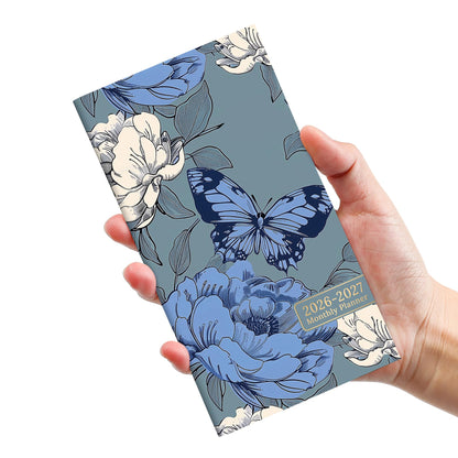 Pocket Calendar 2026-2027 for Purse, Two Year Monthly Planner Pocket Size, Jan 2026 to Dec 2027 Monthly Planner Small Size (6.5" x 3.5") - Wildflowers