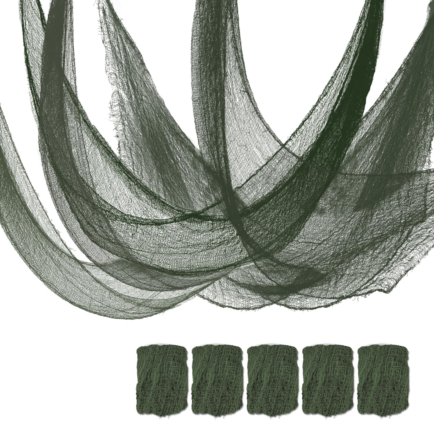 Set of 5 Halloween Creepy Gauze Cloth Decoration, Indoor Outdoor Black Scary Halloween Gauze Tapestry Decor, Spooky Decorations for Home Wall Yard Haunted House Party Supplies, 72 x 30 inch