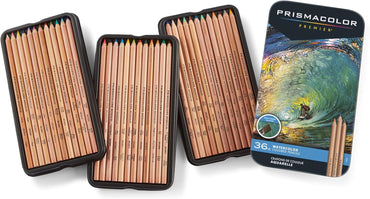 Prismacolor Premier Colored Pencils Water-Soluble Color Pencil Set Assorted Colors Adult Coloring 36 Count
